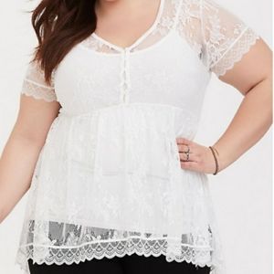 Torrid solid Lace Tunic